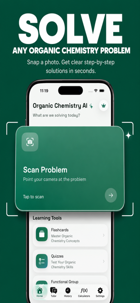 Scan organic chemistry homework on the Organic Chemistry AI home screen