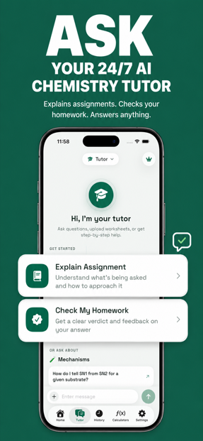 AI chemistry tutor with Explain Assignment and Check My Homework